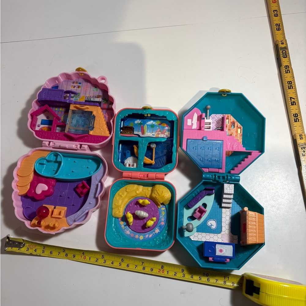 Lot Of 3 Polly Pocket Hidden Hideout Toy Accessory As Pictured